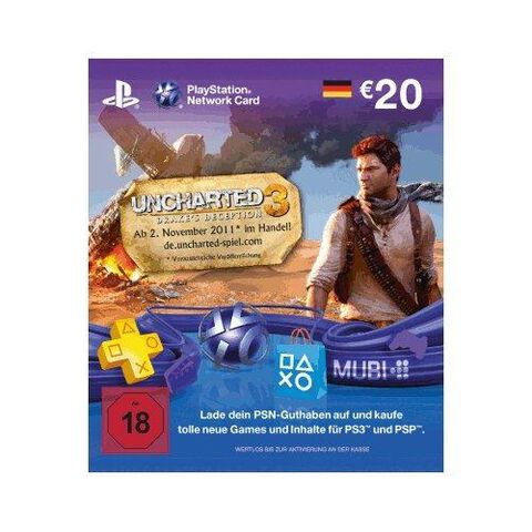 Playstation Live Cards 20e Uncharted 3 Psp Ps3
