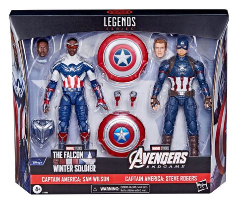 Figurine Marvel Legends - Captain America - Pack De Deux Figurines 15 Cm -  MARVEL
