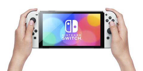 Nintendo Switch (modèle Oled) Avec Station D'accueil Et Manettes Joy-con Blanche