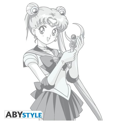 T-shirt Basic Femme - Sailor Moon - Bunny Et Bâton De Lune - Blanc - Taille S