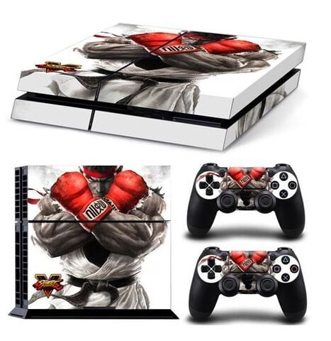 Pack De Stickers Ps4 Street Fighter V Ryu Bras Croises (2 Stickers Manette + 2 S