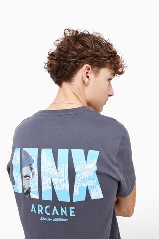 T-shirt -arcane- Jinx Gris Anthracite Taille S