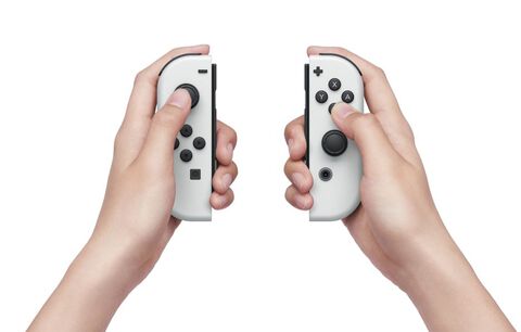 Nintendo Switch (modèle Oled) Avec Station D'accueil Et Manettes Joy-con Blanche