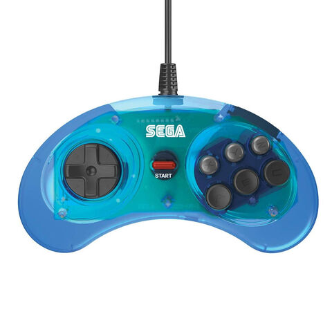 Manette Retro Sega Megadrive Bleue Pc/ps3/switch/megadrive Mini