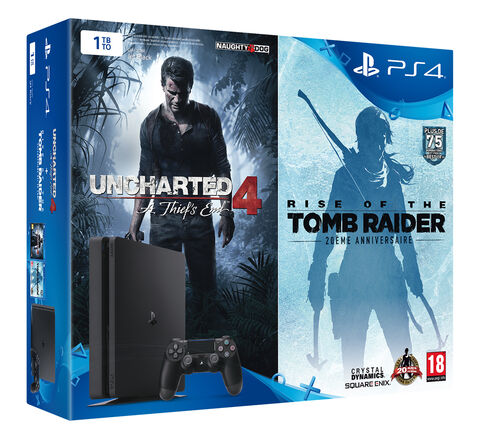 Pack Ps4 Slim 1to Noire + Uncharted 4 + Rise Of The Tomb Raider