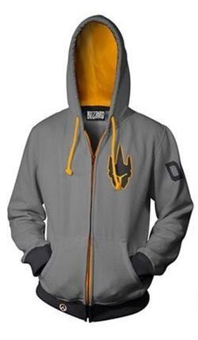 Sweat A Capuche Taille S - Overwatch - Reinhardt Gris (exclu Micro)