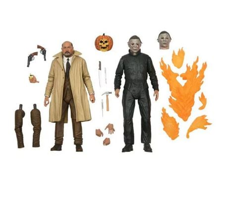 Figurine - Halloween II - Pack Ultimate Michael Myers & Dr Loomis 18 Cm
