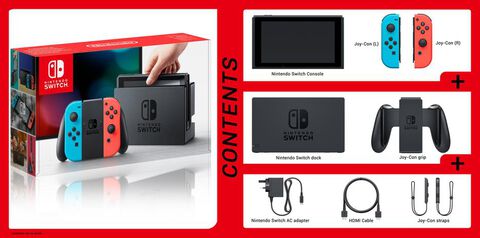 Nintendo Switch Avec 1 Joy-con Rouge Néon + 1 Joy-con Bleu Néon Edition Limitee
