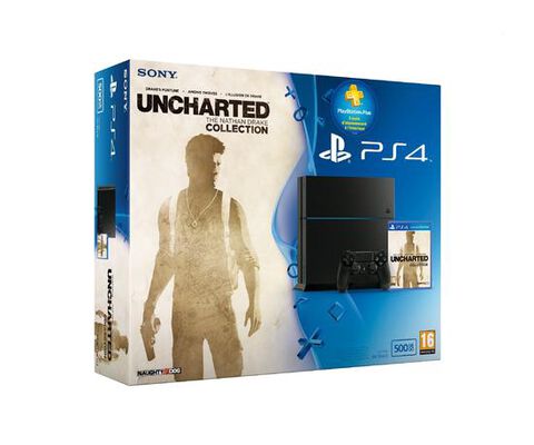 Pack Ps4 500 Go Noire + Uncharted The Nathan Drake Coll + Ps+ 90 Jours