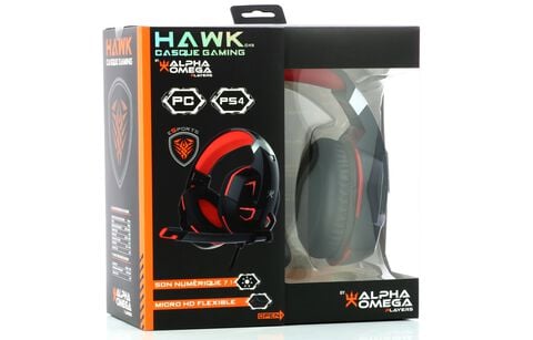 Casque Gaming Hawk 7.1 C49 Noir Et Rouge Rétro Eclairé