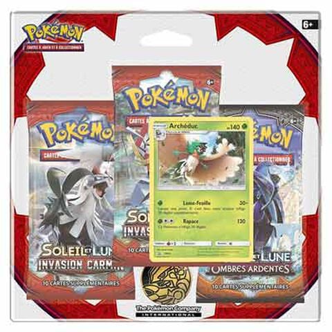 Booster - Pokemon - Pack 3 Boosters Soleil Et Lune 04 Invasion Carmin
