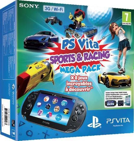 Pack Ps Vita 3g Megapack2 + Voucher Sports Et Courses + Cm 8 Go