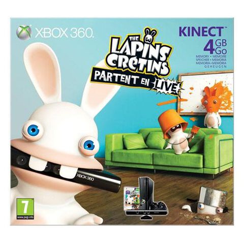 Pack X360 4 Go + Lapins Cretins + Kinect