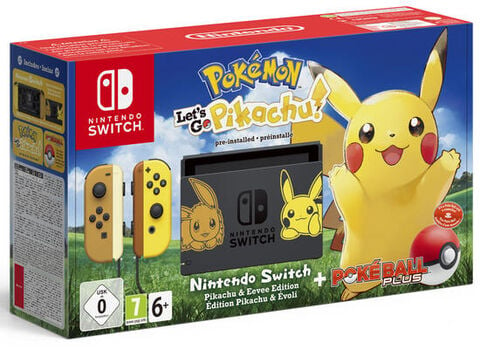 Pack Nintendo Switch Pikachu & Evoli +pokemon Let's Go Pikachu(code)+poke Ball