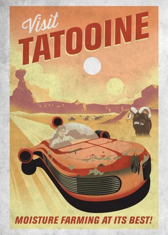 Poster Metallique - Star Wars - Visit Tatooine