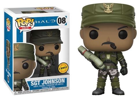 Figurine Funko Pop! N°08 - Halo - S1 Sergent Johnson (c) (avec Cigare)