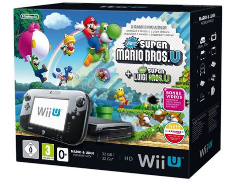 Nintendo Wii U Premium Pack Noir Mario & Luigi