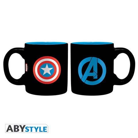 Coffret - Marvel - Verre 29cl + Porte-clef + Mini Mug Captain America