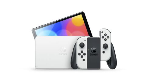 Nintendo Switch (modèle Oled) Avec Station D'accueil Et Manettes Joy-con Blanche