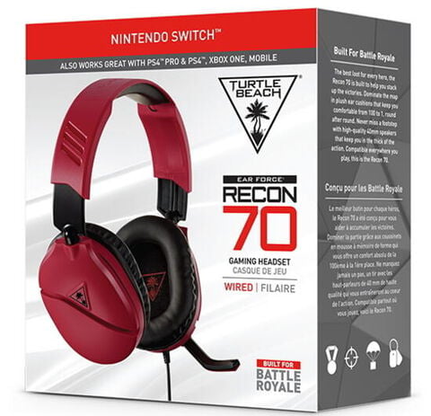 Casque Rouge Minuit Turtle Beach Recon 70n Compatible Switch