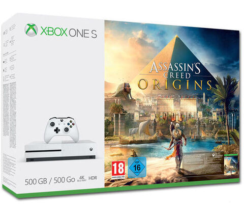 Pack Xbox One S 500go Blanche + Assassin's Creed Origins