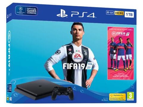 Pack Ps4 Slim 1to Noire + FIFA 19 + PSN 14j