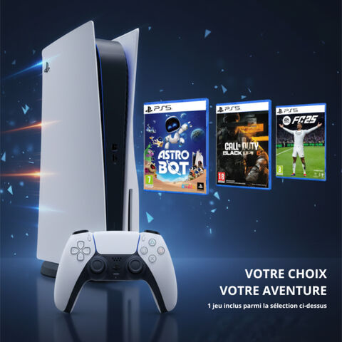 Pack PlayStation 5 (modèle Slim) et un jeu (au choix)
