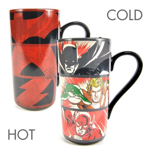 Mug - Justice League - Latte Heat Change Batman Aquaman Et Flash