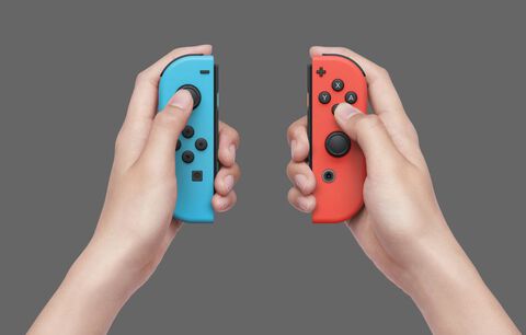Nintendo Switch (modèle Oled) Noire Avec Manettes Joy-con Bleu Néon/rouge Néon - Occasion