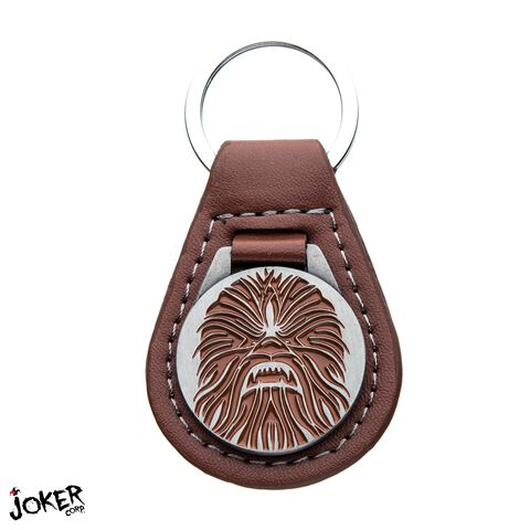 Porte-cles - Star Wars - Médaille Chewbacca Cuir Et Métal
