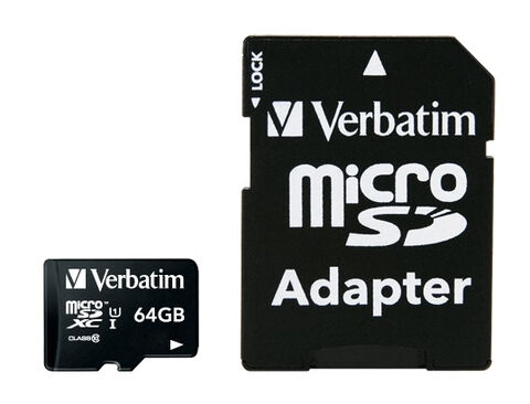 Carte Sdxc Verbatim 64gb C10/u1 With Adapter