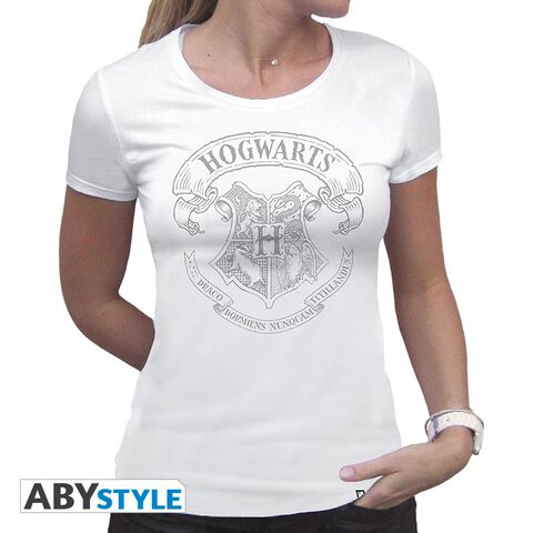 T-shirt Femme - Harry Potter - Poudlard - Blanc - Taille M