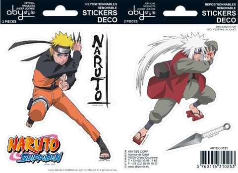 Stickers - Naruto Shippuden - Naruto/jiraiya- 2 Planches 16x11cm