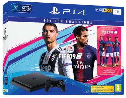 Pack Ps4 Slim 1to Noire + FIFA 19 Champions (exclusivite Micromania)