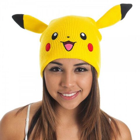 Bonnet nouveauté Pokemon Pikachu Ear Youth avec mitaines noires 