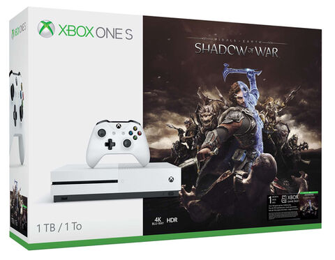 Pack Xbox One S 1to Blanche + L'ombre De La Guerre (token)