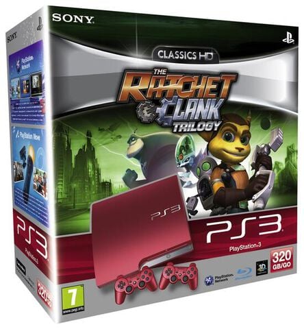 Pack Ps3 320 Go Rouge +ratchet & Clank Trilogy Hd Collection