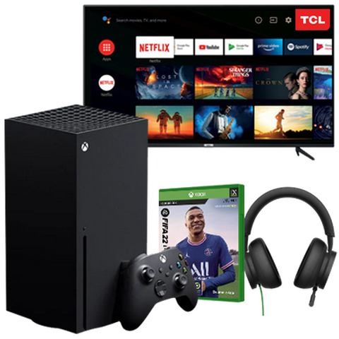 Pack Web Xbox Series X + FIFA 22 + Casque Xbox + Tv Tcl 10-01