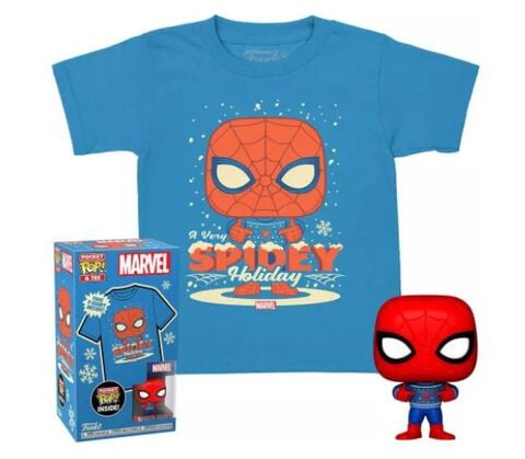 Pocket Pop! & Tee - Marvel - Holiday Spiderman Taille S
