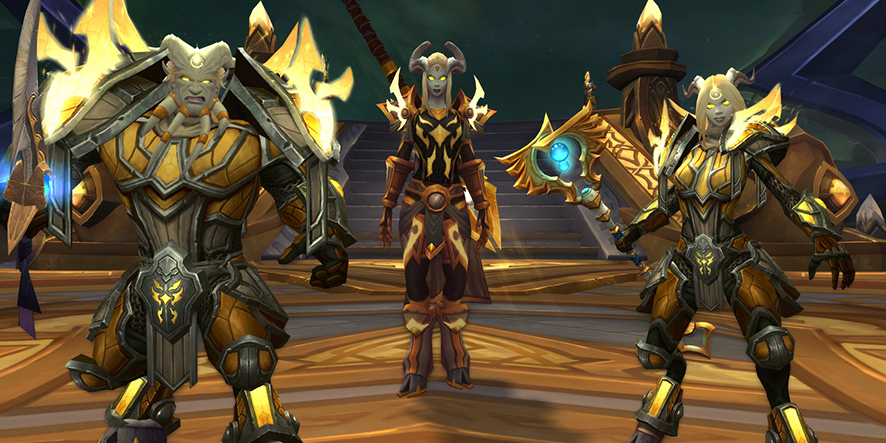 Des personnages dans World of Warcraft